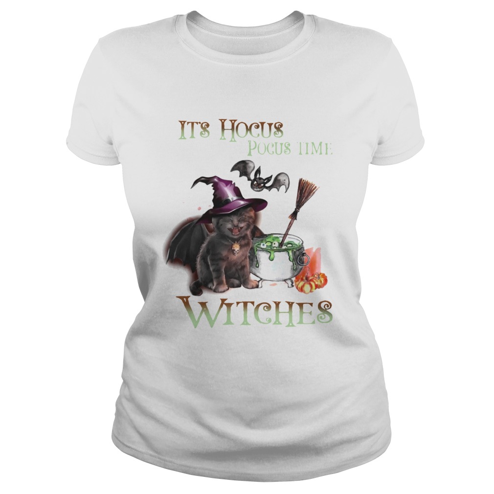 Cat Its Hocus Pocus Time Witch Halloween Classic Ladies
