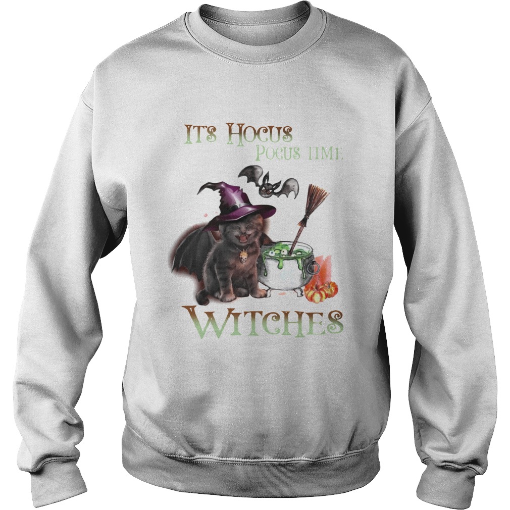 Cat Its Hocus Pocus Time Witch Halloween Sweatshirt