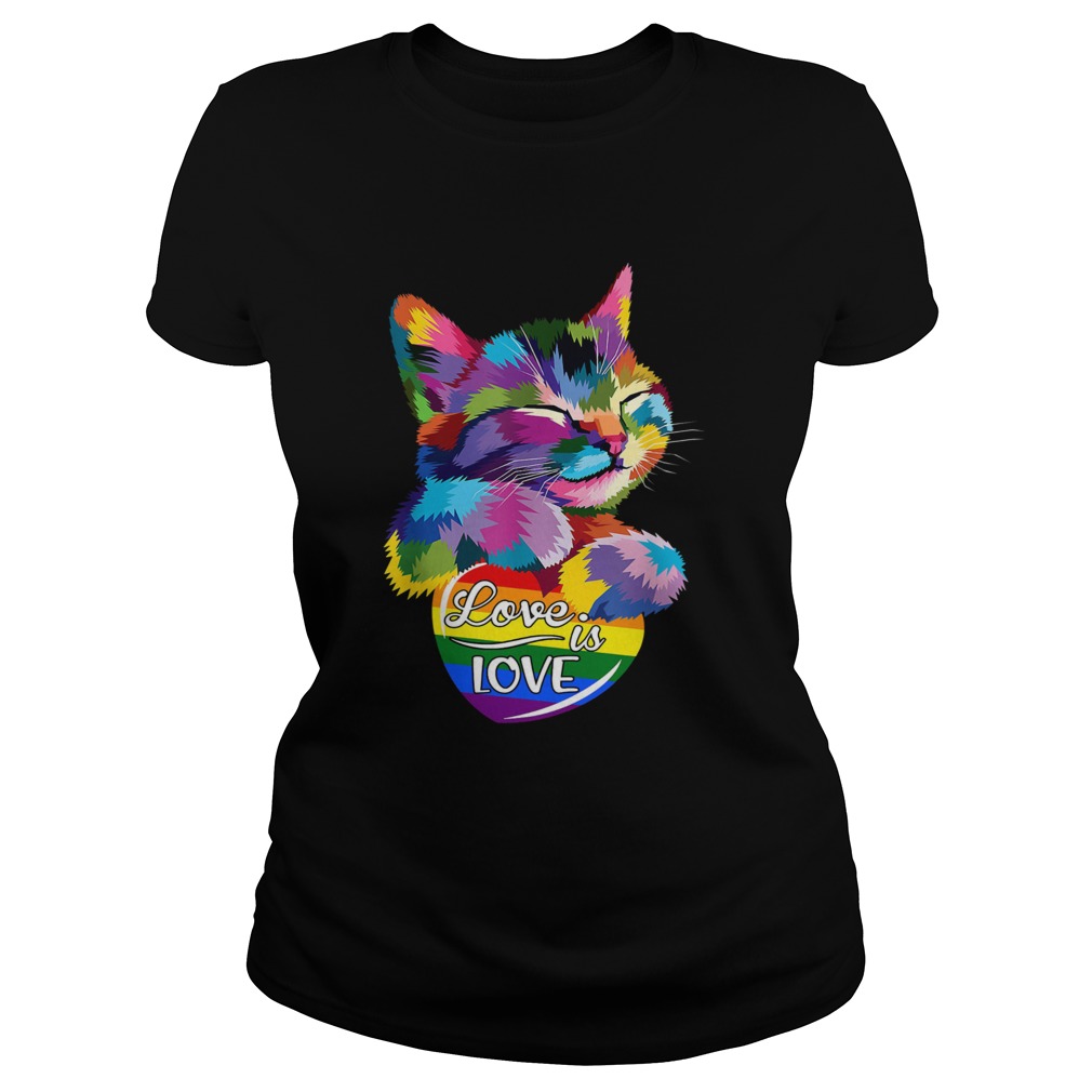 Cat LGBT Love Is Love Classic Ladies
