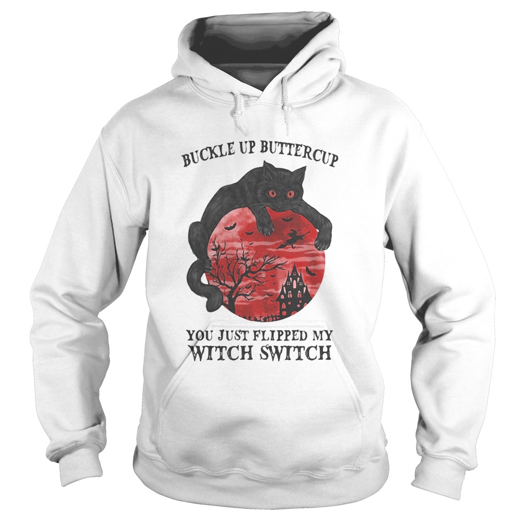 Cat buckle up buttercup you just flipped my witch switch sunset Hoodie
