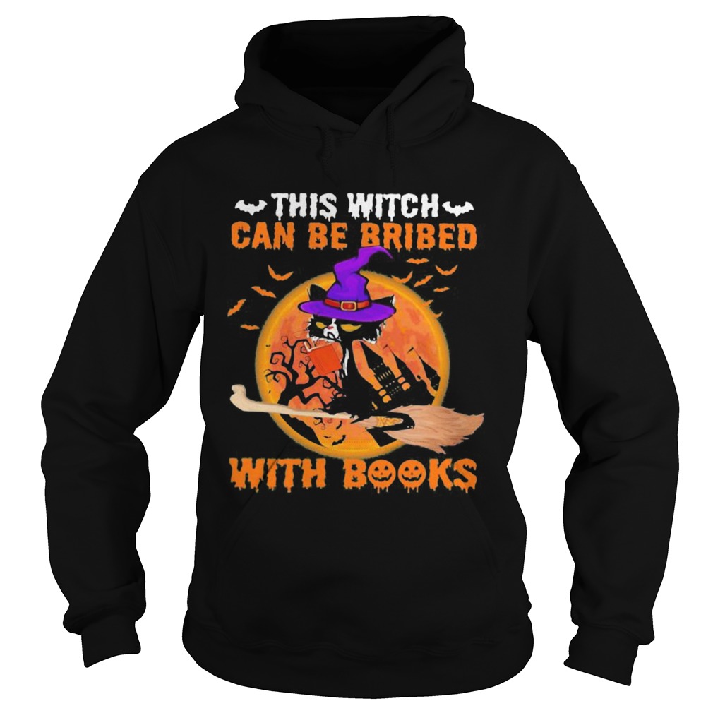 Cat witch this witch can be bribed with books moon Hoodie