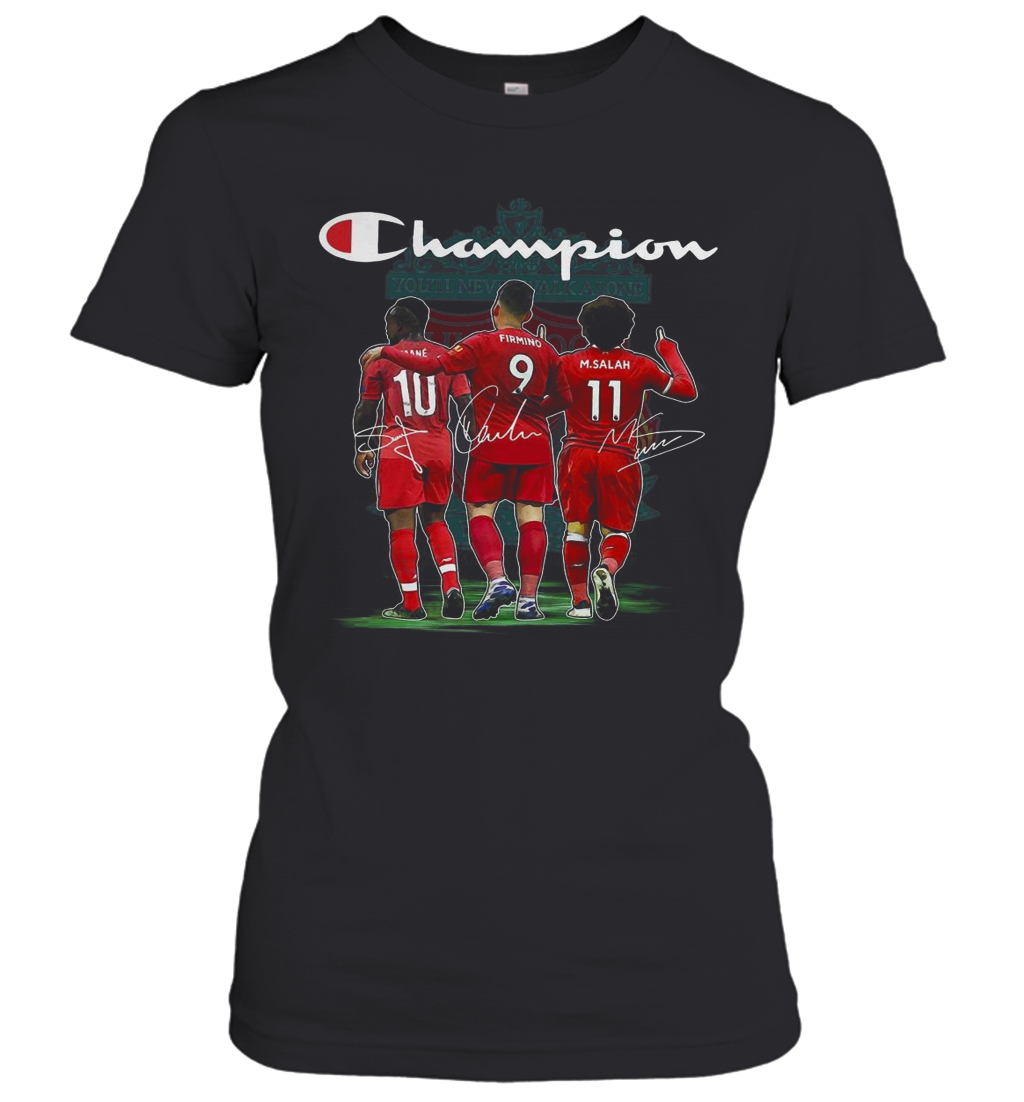 Champion Sadio Mane Roberto Firmino And Mohamed Salah Signature T-Shirt Classic Women's T-shirt