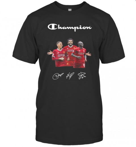 Champions Liverpool Football Club Player Signatures T-Shirt