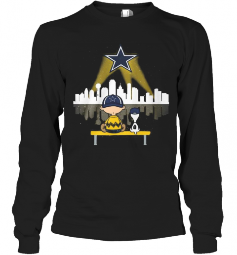 Charlie Brown And Snoopy Dallas Cowboys Football T-Shirt Long Sleeved T-shirt 