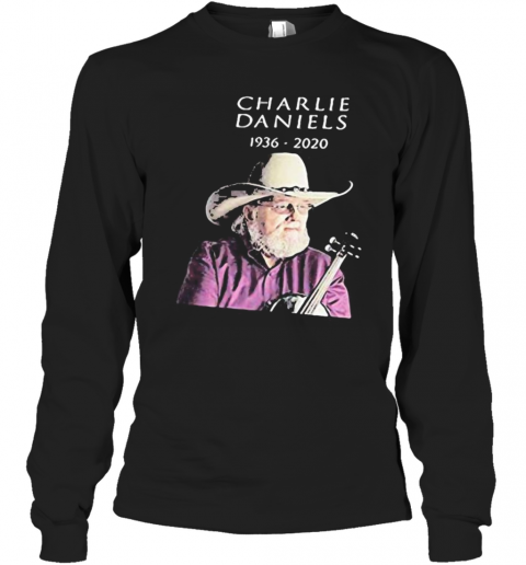 Charlie Daniels Playing Guitar 1936 2020 T-Shirt Long Sleeved T-shirt 