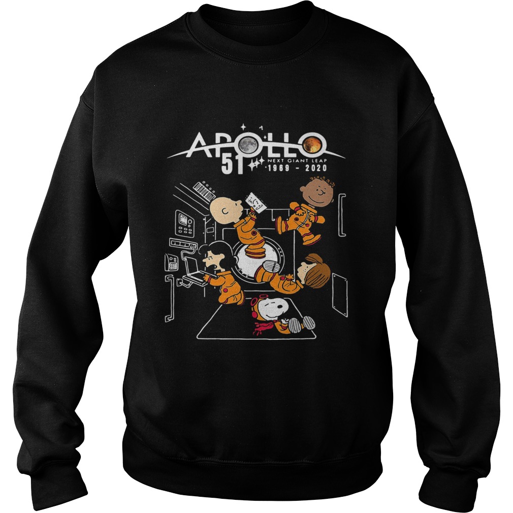 Charlie brown and snoopy apollo 51 next giant leap 1969 2020 Sweatshirt
