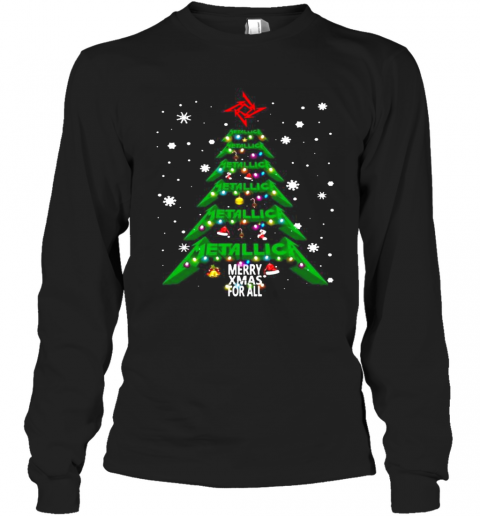 Christmas Tree Metallica Me Xmas For All T-Shirt Long Sleeved T-shirt 
