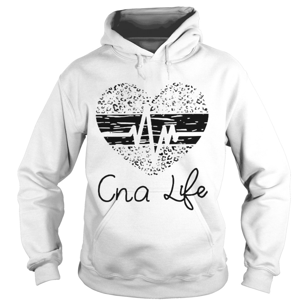 Cna life heartbeat heart leopard Hoodie