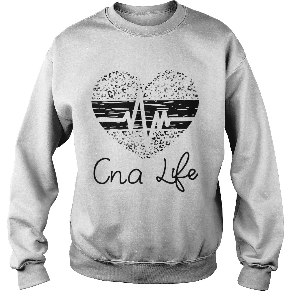 Cna life heartbeat heart leopard Sweatshirt