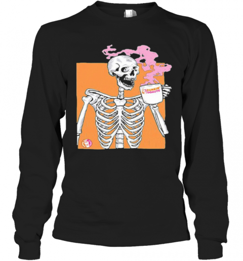 Colorful Skeleton Drink Dunkin Donuts Coffee T-Shirt Long Sleeved T-shirt