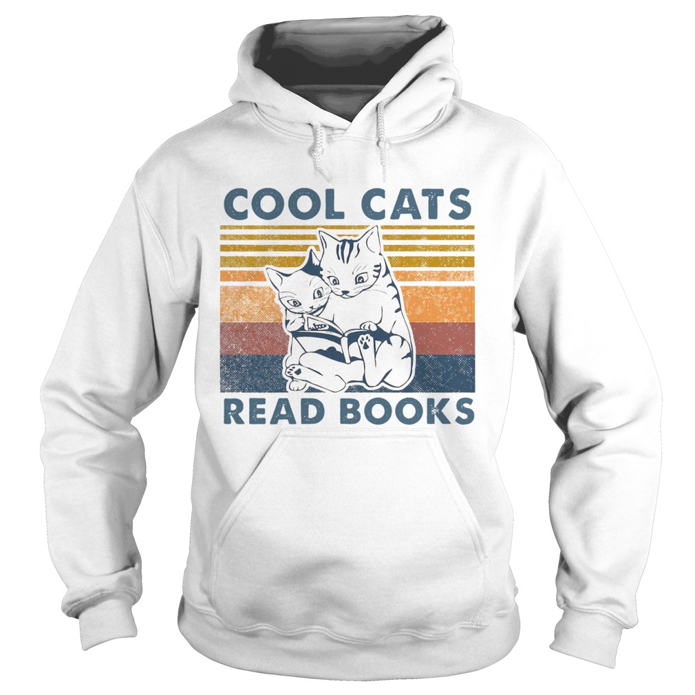 Cool Cats Read Books Vintage Hoodie