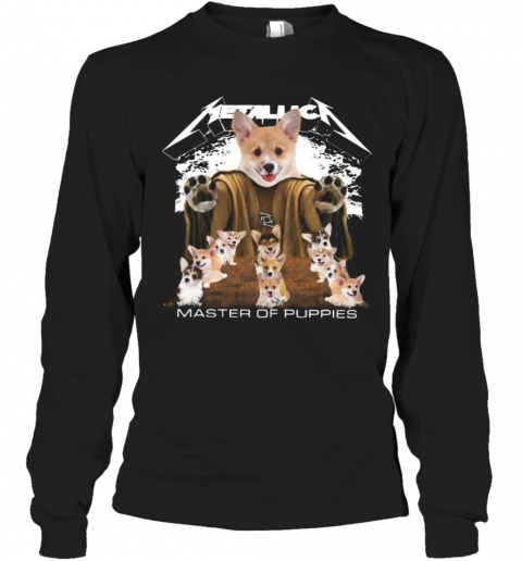 Corgi Metallica Master Of Puppies T-Shirt Long Sleeved T-shirt 