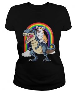 Corgi Riding Dinosaur T Rex  Classic Ladies