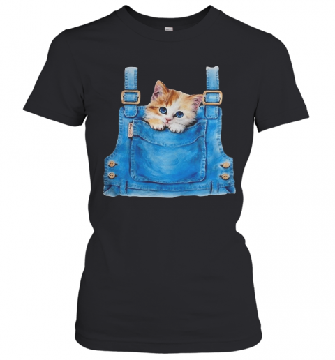 Cute Cat In Pocket T-Shirt Classic Women's T-shirt