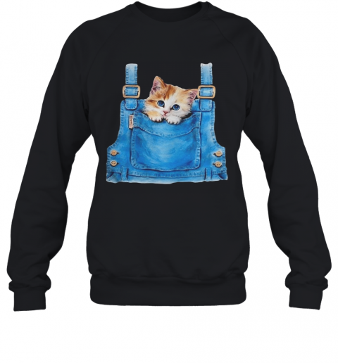 Cute Cat In Pocket T-Shirt Unisex Sweatshirt