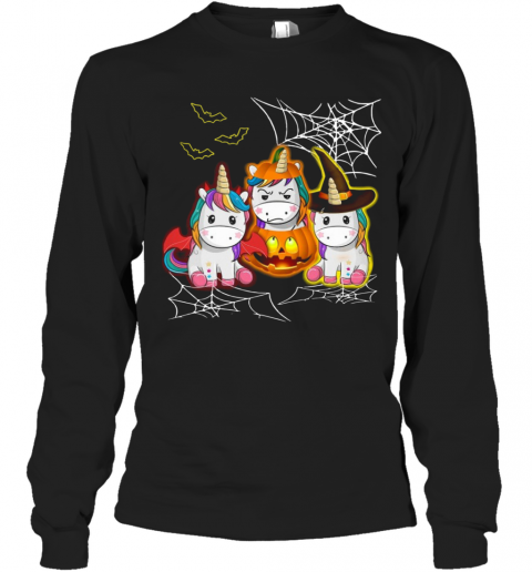 Cute Unicorn Halloween T-Shirt Long Sleeved T-shirt 