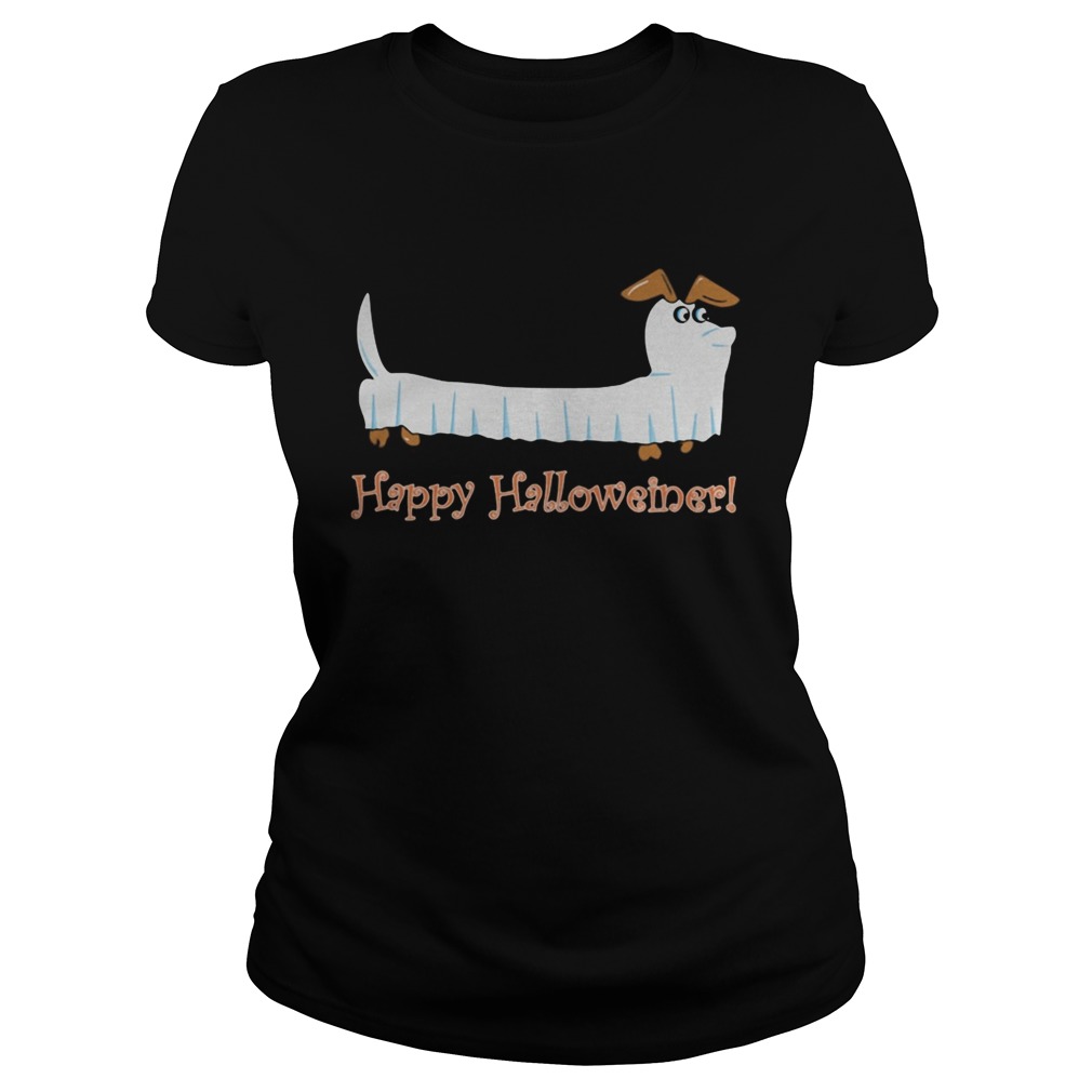 Dachshund Ghost Happy Halloweiner Classic Ladies