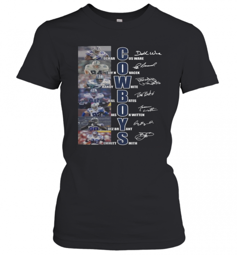 Dallas Cowboys Team Players Demarcus Ware Jay Novacek Signatures T-Shirt Classic Women's T-shirt