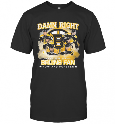 Damn Right I Am A Boston Bruins Fan Now And Forever Stars T-Shirt