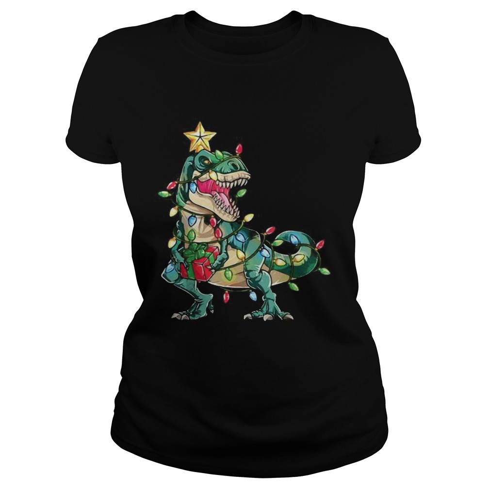 Dinosaur merry christmas tree Classic Ladies