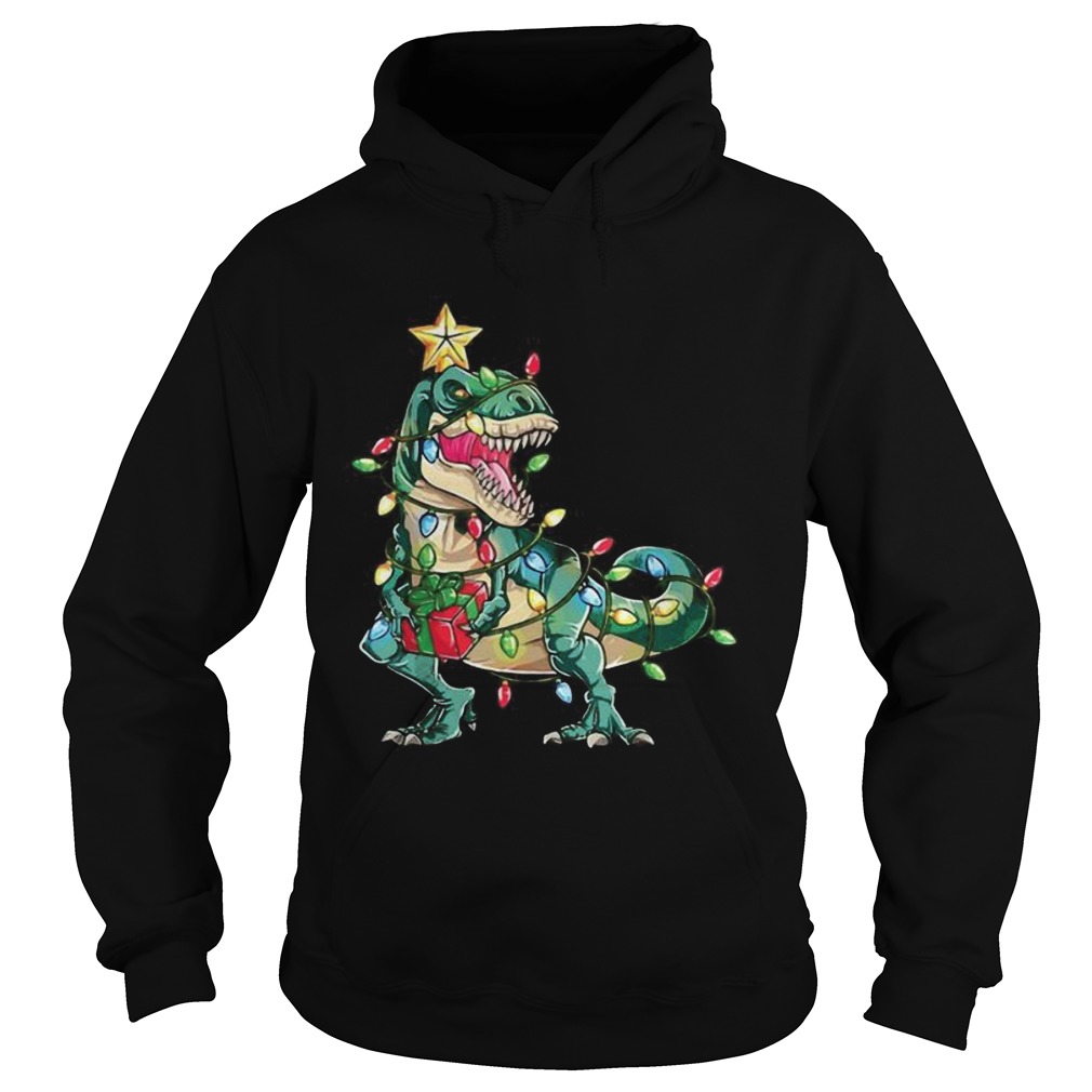 Dinosaur merry christmas tree Hoodie
