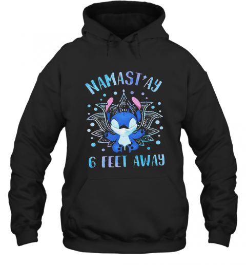 Disney Stitch Mask Namastay 6 Feet Away T-Shirt Unisex Hoodie