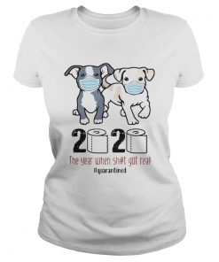 Dogs Mask 2020 The Year When Shit Got Real Quarantined COVID 19  Classic Ladies
