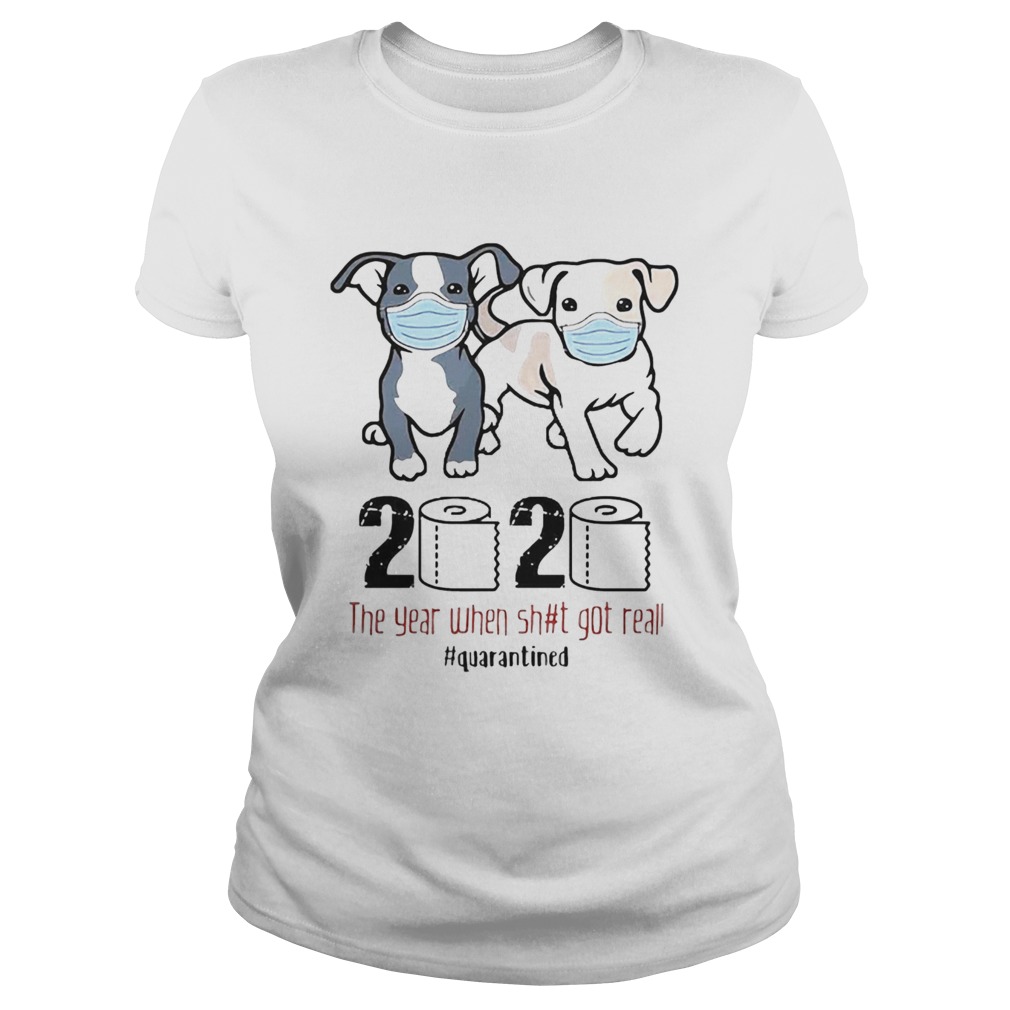 Dogs Mask 2020 The Year When Shit Got Real Quarantined COVID 19 Classic Ladies