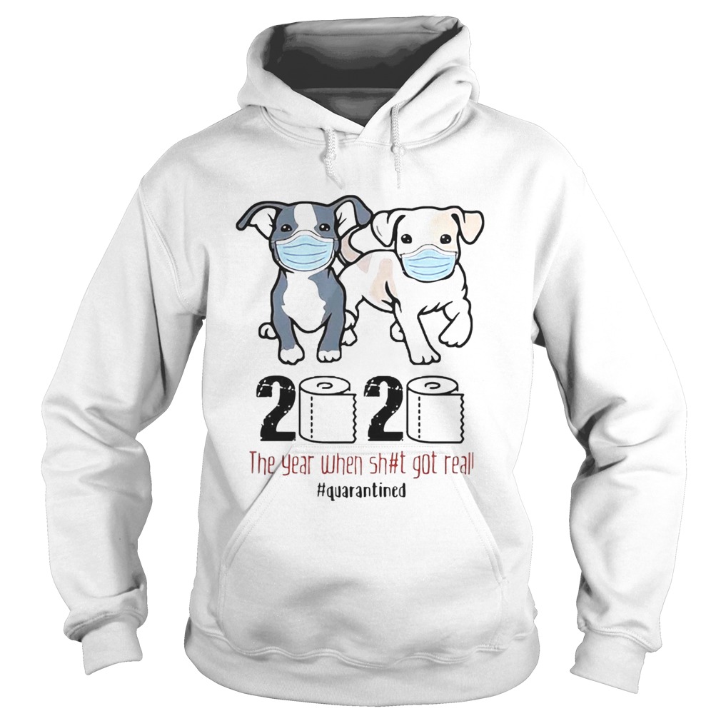 Dogs Mask 2020 The Year When Shit Got Real Quarantined COVID 19 Hoodie