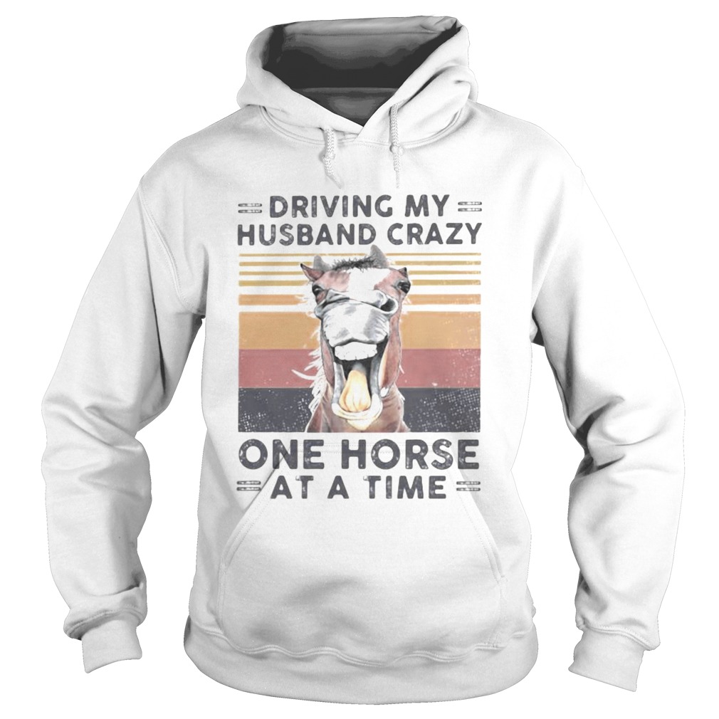 Driving my husband crazy one horse at a time vintage retro Hoodie