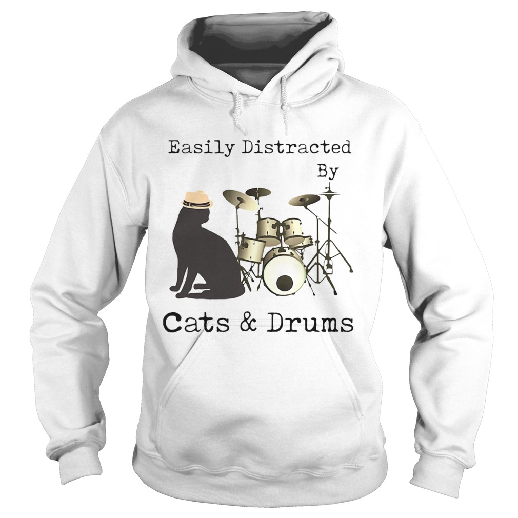 Easily Distracted By Cats and Drums Hoodie