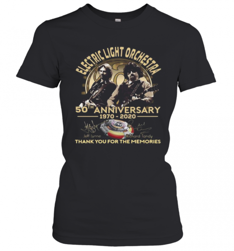 Electric Light Orchestra 50Th Anniversary 1970 2020 Thank You For The Memories Signatures T-Shirt Classic Women's T-shirt