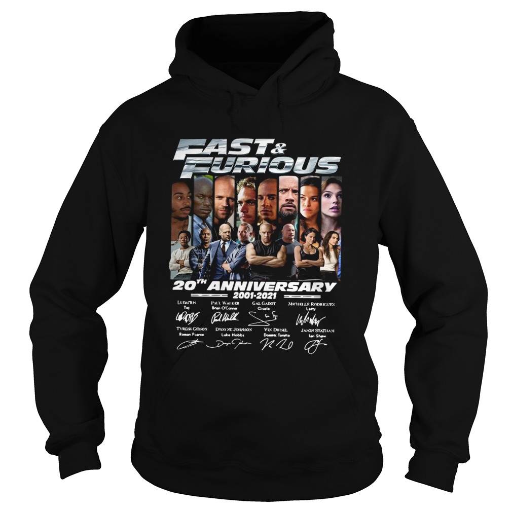 Fast And Furious 20th Anniversary 2001 2021 Signatures Hoodie