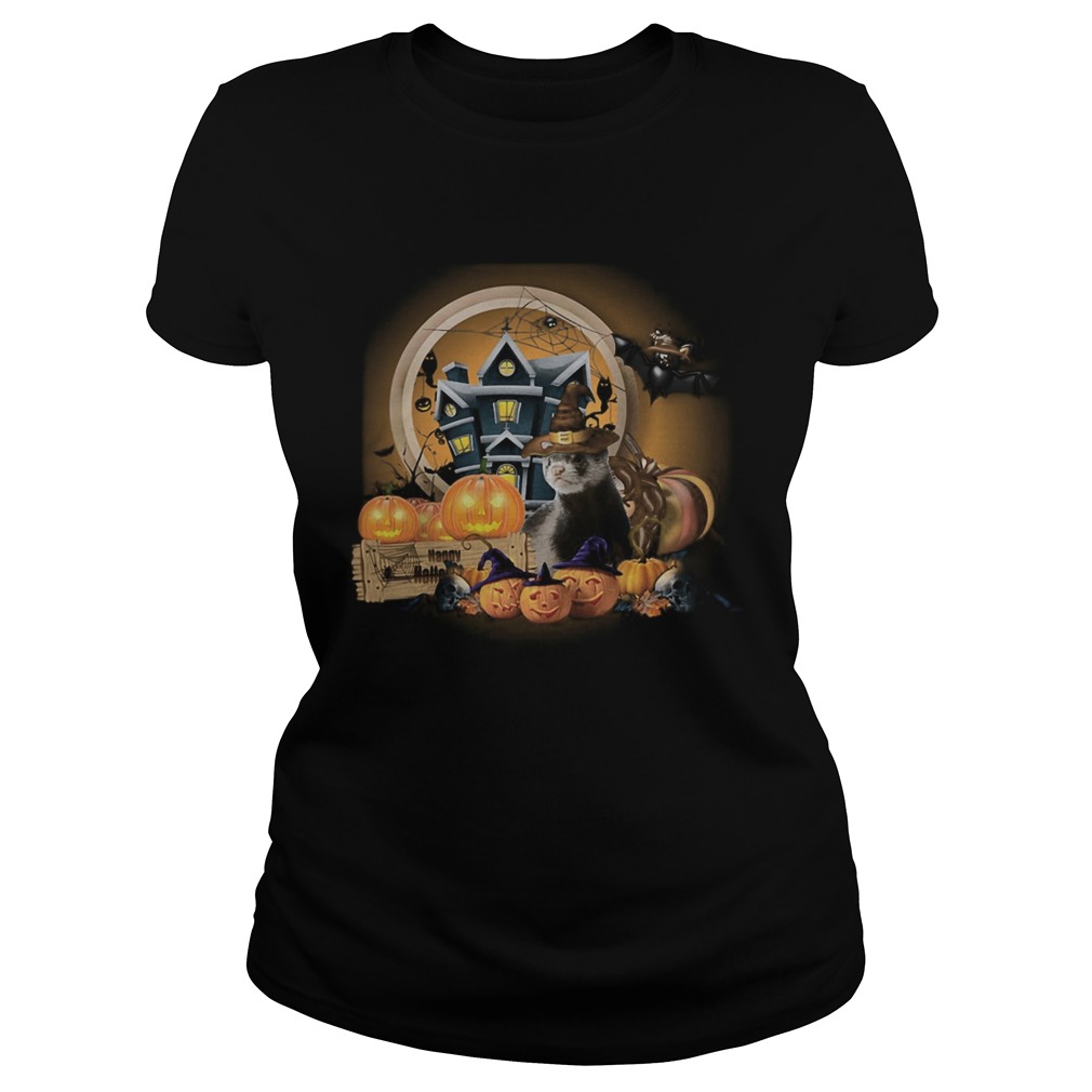 Ferret Witch pumpkin witch Haloween Classic Ladies