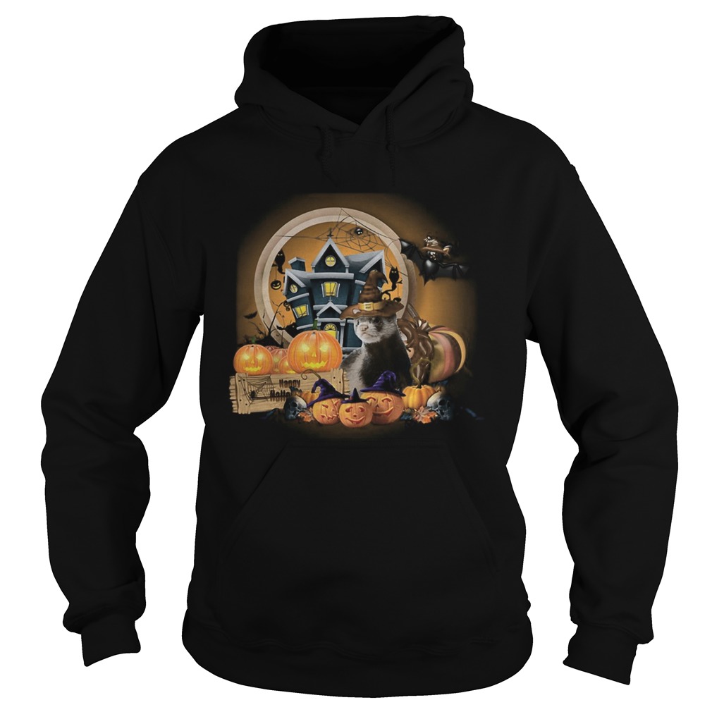 Ferret Witch pumpkin witch Haloween Hoodie