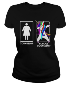 Funny Dabbing Unicorn School Counselor  Classic Ladies