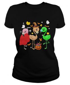 Ghost Booo Flamingos Pumpkin Halloween  Classic Ladies