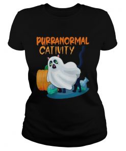 Ghost Cat Purranormal Activity Funny Halloween  Classic Ladies