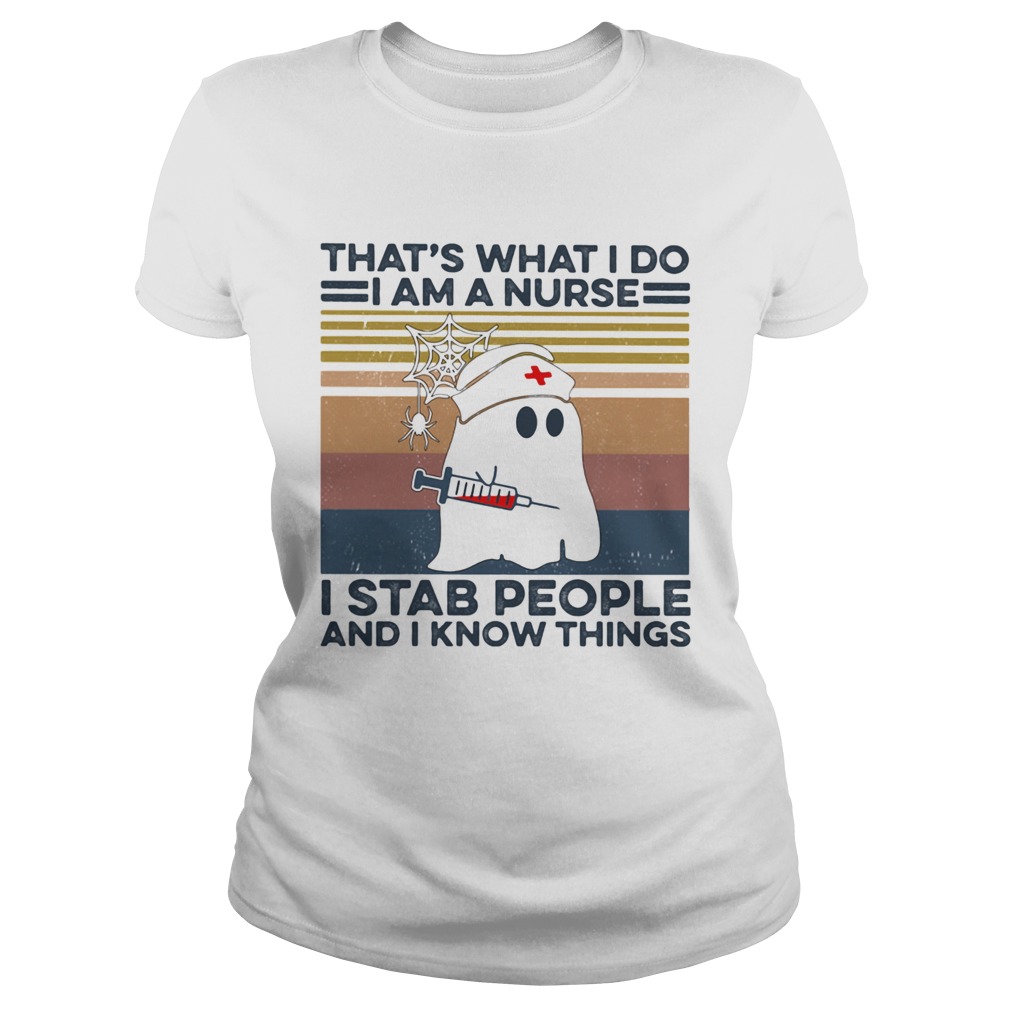 Ghost thats what i do i am a nurse i stab people and i know things vintage retro Classic Ladies