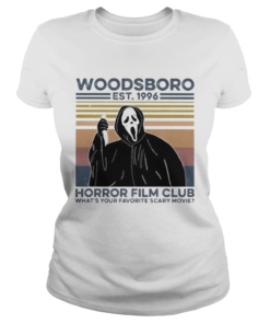 Ghost woodsboro est 1996 horror film club whats your favorite scary movie vintage retro  Classic Ladies