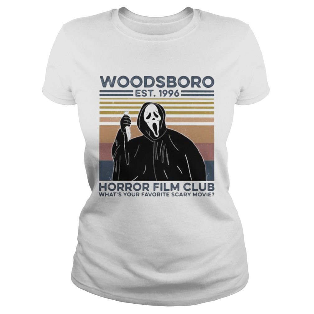 Ghost woodsboro est 1996 horror film club whats your favorite scary movie vintage retro Classic Ladies