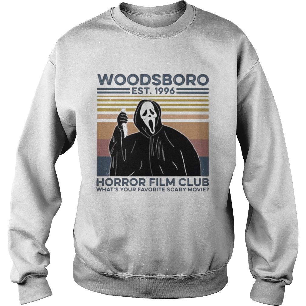 Ghost woodsboro est 1996 horror film club whats your favorite scary movie vintage retro Sweatshirt
