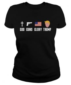 God guns glory trump american flag independence day  Classic Ladies