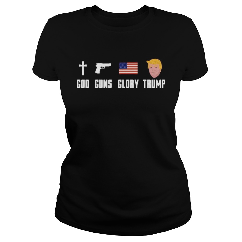 God guns glory trump american flag independence day Classic Ladies