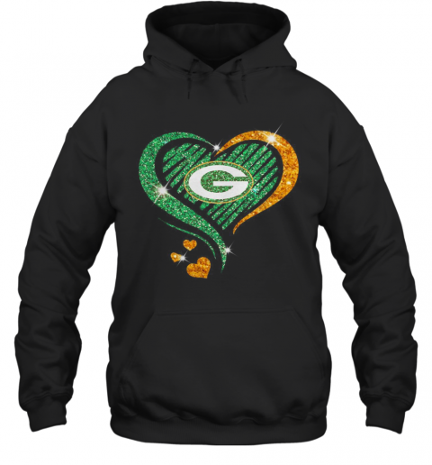 Green Bay Packers Diamond Heart T-Shirt Unisex Hoodie