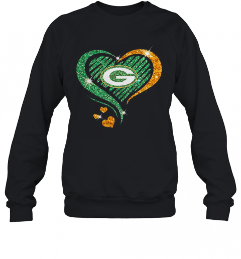 Green Bay Packers Diamond Heart T-Shirt Unisex Sweatshirt