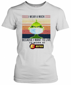 Grinch I Wear A Mask Because I Want To Live To Work At Estes Vintage T-Shirt Classic Women's T-shirt