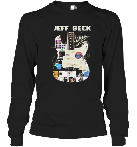 Guitar Jeff Beck Band Members Signatures T-Shirt Long Sleeved T-shirt 
