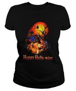 HAPPY HALLOWINE CAT PUMPKIN SUNSET HALLOWEEN  Classic Ladies