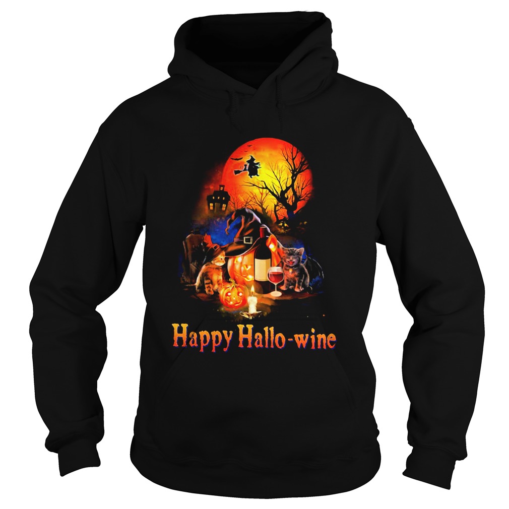 HAPPY HALLOWINE CAT PUMPKIN SUNSET HALLOWEEN Hoodie
